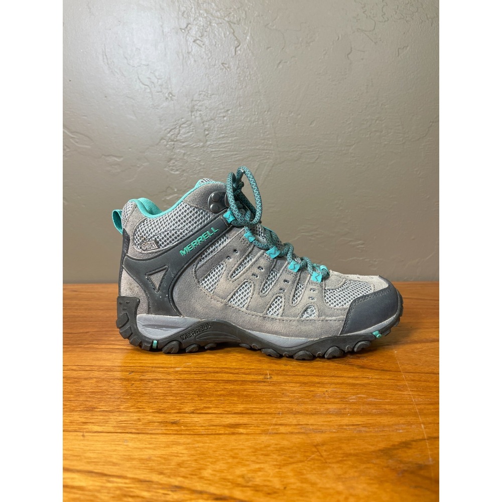 Merrell Accentor Mid Waterproof Hiking Boots Womens 6 Gray Outdoor Trail
